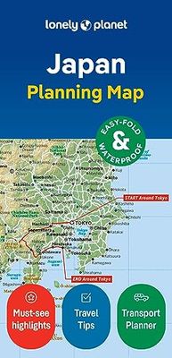 Lonely Planet Japan Planning Map: Durable Waterproof Travel Map with Easy-Fold Format, Slipcase, Itineraries, Transport Guide & Top Attractions