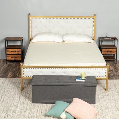 FurnitureR Bank voor kinderkamer, voetenbankje met beduiteinde, opbergruimte voor kinderspeelgoed, opbergdoos met afneembaar vak, grijs, 110 x 38 x 38 cm