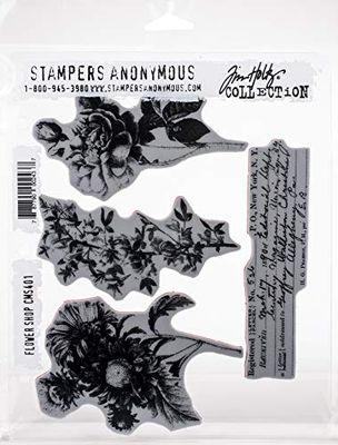 Stampers Anonymous - Tim Holtz Lot de tampons RBBR FLWR, Flower Shop, taille unique