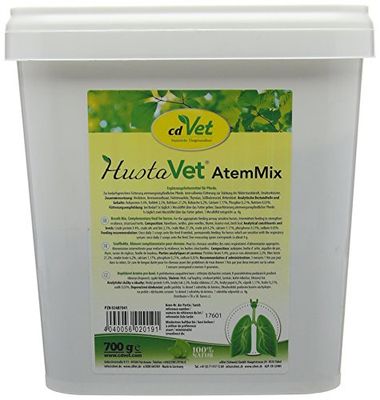 cdVet Natural Products CoughVet BreathMix 700 g - para la alimentación basada en necesidades de caballos sensibles del tracto respiratorio - el suministro de vitaminas - el apoyo de la función bronquial - el sistema cardiovascular