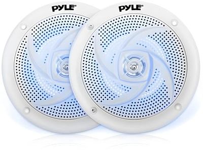 Pyle Marine Luidsprekers - 2-Weg Waterdichte Speakers- Weerbestendige Buitenluidsprekers- Luidsprekers voor Boten- Audio Stereo Geluidssysteem met LED-Verlichting- 180 Watt - 1 Paar