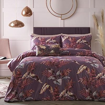 Soiree Josette - Juego de Funda nórdica de Terciopelo para Cama Doble, Color Malva