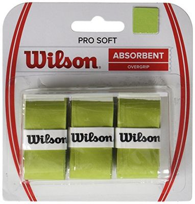 Wilson Grip WRZ4040LI Impugnatura Pro Soft Overgrip, Unisex, Verde, 3 Unità
