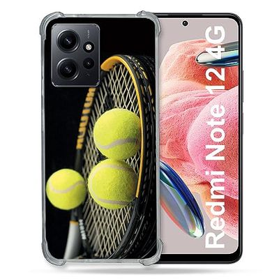 Cokitec Cover rinforzata in vetro temperato per Xiaomi Redmi Note 12 4G Sport Tennis Balls