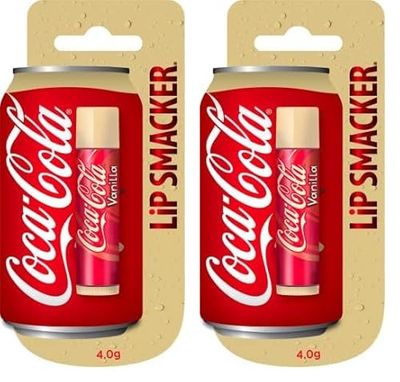 Lip Smacker - Colección Coca-Cola - Bálsamo Labial de Coca-Cola Sabor Vainilla para Niños - Un Regalo Dulce para tus Amigos - Pack Individual (Paquete de 2)