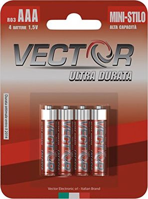 VECTOR Batterij ultra-levensduur MINISTILO R03 AAA 4 stuks, zwart