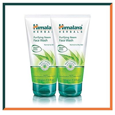 Himalaya Purifying Neem Face Wash with Neem & Turmeric,Fights Pimples & Prevents Marks, Soap-Free Formulation,For Normal to Oily Skin, Formulated with 100% Herbal Ingredients -150ml (Pack of 2)