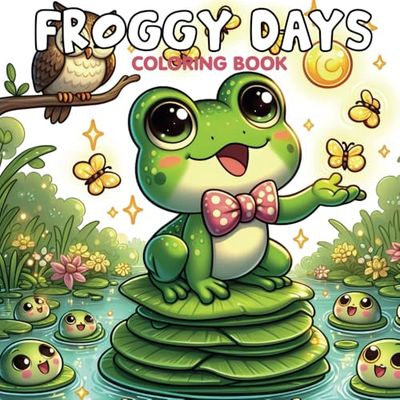 Froggy Days Coloring Book: Featuring a Cozy World of Adorable Frogs, Playful Ponds, and Lily Pad Lounges - Perfect for Teens and Adults