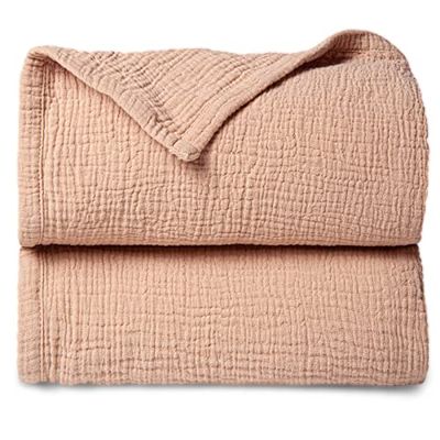 Lulu moon Muslin Blanket Baby - Breathable Baby Blanket, Baby Blankets Newborns, Soft Crawling Blanket for Children, Muslin Sleeping Blankets for Toddlers, Girls, Boys, 120 x 120 cm (Pink)