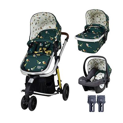 Cosatto Giggle Poussette 3 en 1 système de voyage, dès la Naissance à 18kg - Siège Auto Bebe, ISOFIX base, Chancelière, Habillage Pluie & Sac De Landau (Birdland)