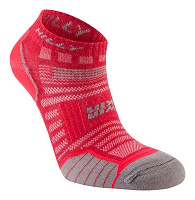 Hilly Unisex podwójna skóra - gniazdo - min. amortyzacja, skarpety do biegania Magenta/Grey Marl S