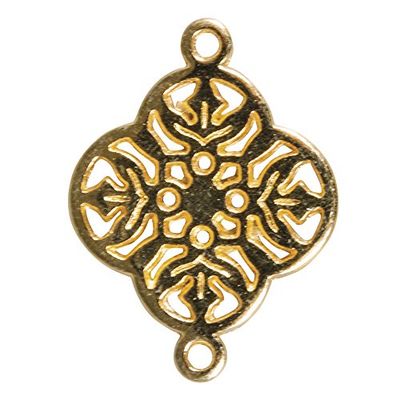 Rayher 2269306 Metal Ornament Flower 15 mm Eyelets 1 mm Diameter 1 Piece Gold