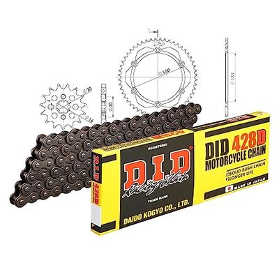 Kettingset DID staal 428D / 130 clipslot voor Kawasaki KDX 125 cc bj. 1988-1990