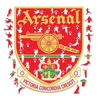 Iconic Puzzles, Arsenal Retro-Logo, Prodotto Ufficiale, Puzzle in Legno per Adulti e Bambini, Legno 100% Sostenibile, Taglia S, 150 Pezzi