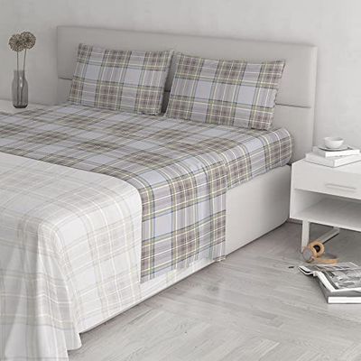 Italian Bed Linen Parure de lit Coton Athena, 2 Places, EDIVERDE/BLU