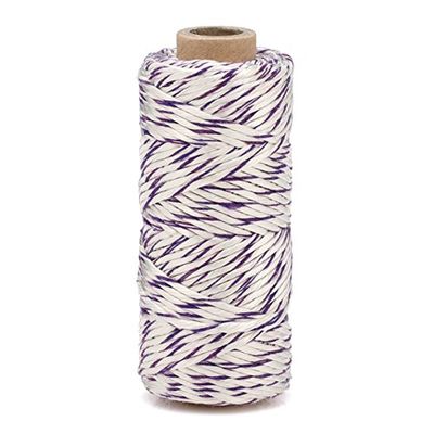 La Cordeline Aubergine snoer voor groente, 10% rayon, 60% katoen, wit en paars, 4 x 4 x 10 cm