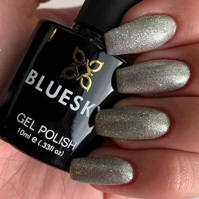 Bluesky Gel Nail Polish, Silver Qxg129, 10 ml (Requires Drying Under UV LED Lamp)