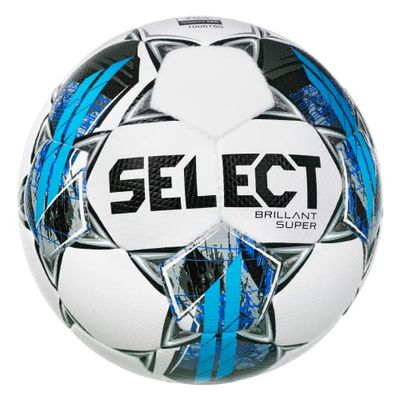 SELECT Brillant Super V22 Ballon de Football, Blanc/Gris/Bleu, Taille 5
