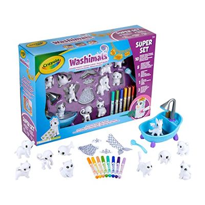 CRAYOLA - Washimals, Super Set Maschere e Costumi, per Colorare e Fare Il Bagnetto ai Cuccioli, Gioco e Regalo per Bambini, da 3 Anni, 74-7461