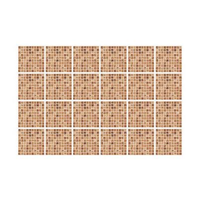 WALPLUS 15cm(6") 120 Pieces Triana Marble Brown and Cream Mosaic Wall Tile Sticker Set Peel and Stick Backsplash Decals Vinyl Home Decors Splashback for Kitchen Bathroom Tile Paint Stick on Wall