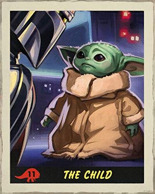 Komar Star Wars Mandalorian The Child Trading Card | Baby Yoda, dekoracja, obraz ścienny, plakat, druk artystyczny | rozmiar 40 x 50 cm | bez ramy | WB-SW-014-40x50, kolorowy