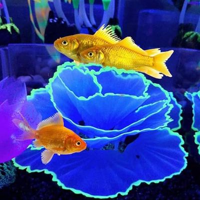 Besimple Corallo artificiale ornamento in resina effetto incandescente piante acquario corallo acquario decorazione acquario acquario (blu)
