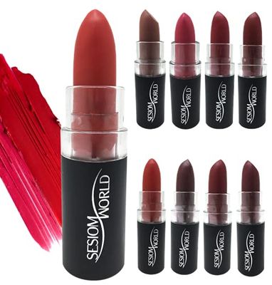 Sesiomworld Barra de Labios My Mat Lipstick Mate Intenso, Tono 07, Dark Red 3.8 gr 1 Unidad 30 g