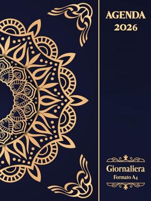 Agenda 2026 Giornaliera Formato A4: Pianificatore 2026 Con Orari 08:00 - 19:00 | a partire dal 1 gennaio - dicembre 2026 | una pagina per ogni giorno | Formato Grande | 380 Pagine