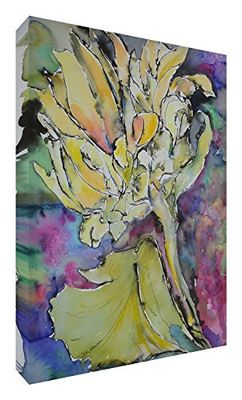 Feel Good Art VJ-ARTICHOKE3145-15IT - Alcachofa Loca sobre Lienzo, Pintura Original estilizada, Artista Val Johnson, Multicolor, 115 x 78 x 4 cm