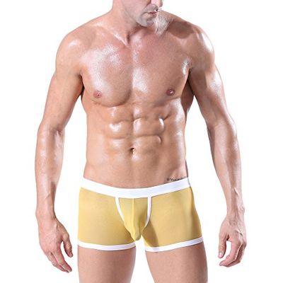 Black Nitro 2004PJ Men's Micro Mesh Boxer, Medium, Yellow