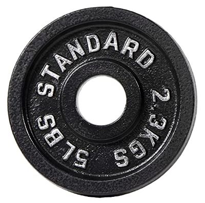BalanceFrom Gietijzeren Olympische halterschijf, enkel, zwart, 5,5 cm