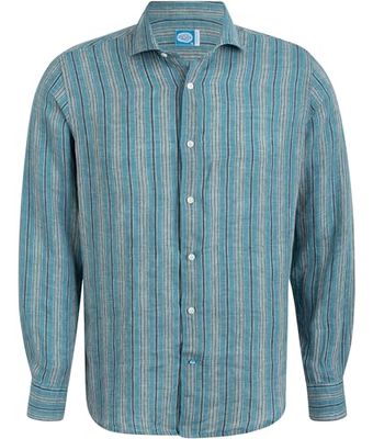 Panareha Camisa Hombre a Rayas Lino LEGZIRA Azul (L)