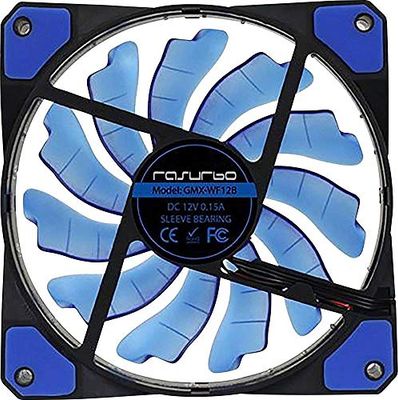 Rasurbo Fan 120 Boîtier pour PC Bleu (L x H x P) 120 x 120 x 25 mm