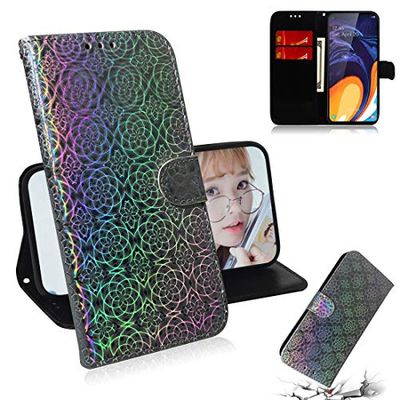 Carcasa de telefono for la Galaxia M40 / A60 Color sólido de la Hebilla magnética Vuelta Horizontal Colorida del Caso de Cuero de la PU con el sostenedor y Ranuras for Tarjetas y Monedero y la Cuerda
