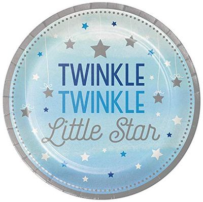 Creative Convertting 8C32229 talerz 23 cm Brilla Stellina-One Little Star Boy, wielokolorowy