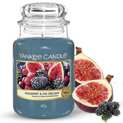 Yankee Candle Doftljus i glaset (stor), Mulberry & Fig Delight, Brinntid upp till 150 timmar