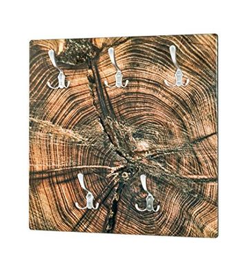 HAKU Möbel Appendiabiti da parete aspetto acciaio inox, motivo, Alluminio, MDF - Dim. L 60 cm x A 60 cm x P 9 cm, Stile Moderno