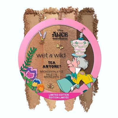 Wet n Wild Alice in Wonderland Tea Anyone?, Palette de Maquillage avec 4 Tons Chauds de Bronzant, Tons Mélangeables pour un Effet Radieux