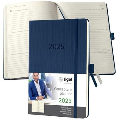 SIGEL C2562 Wochenkalender Conceptum 2025 , ca. A5, dunkelblau