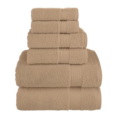 Elegant Comfort Lot de 6 Serviettes en Coton de qualité supérieure - Comprend 2 débarbouillettes, 2 essuie-Mains et 2 Serviettes de Bain, 100% Coton Turc, très absorbantes et Super Douces, pour Salle