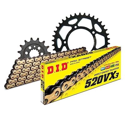 Kettingset DID staal 520VX3 / 98 klinkslot voor Ducati SP Strada 851 cc Bj. 1990