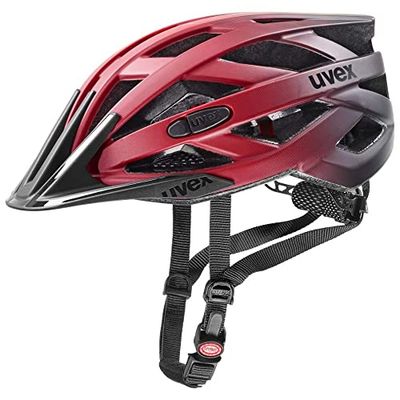 uvex I-Vo CC - Casque Polyvalent Léger pour Hommes et Femmes - Réglage de la Taille Individuel - à Compléter avec Un Éclairage LED - Red Black - 52-57 cm