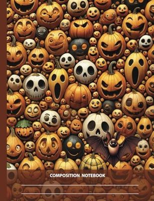 Note & Composition Notebook: College Ruled Halloween Pumpkin Design |: 160 pages | size 7.44''x 9.69'' | Notebook for Schools, collage, study, office, university | English Edition