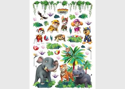Pegatina de pared de la Patrulla Canina de la Selva para habitación infantil, decoración juvenil de AG Design | 42,5 x 65 cm | ADK 1676