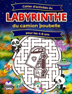 Cahier d'activités du labyrinthe du camion poubelle pour les 4-8 ans, puzzles amusants pour le développement cognitif des enfants: Exercices cérébraux et jeux pour enfants