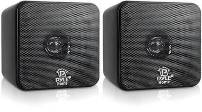 Pyle Altifalantes de satélite, mini balde, estanteria, pequenos, passivos, estéreo, cinema em casa
