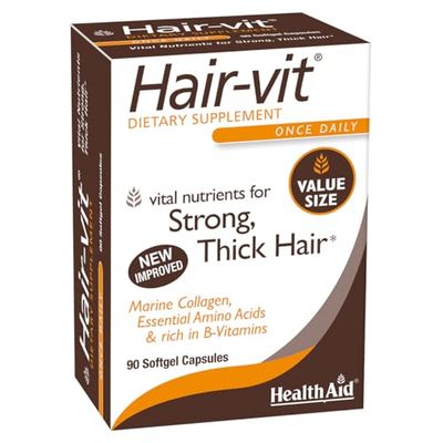 HealthAid Hair Vitamins for Hair Growth with Essential Vitamins and Minerals, 90 Capsules, Pack of 1