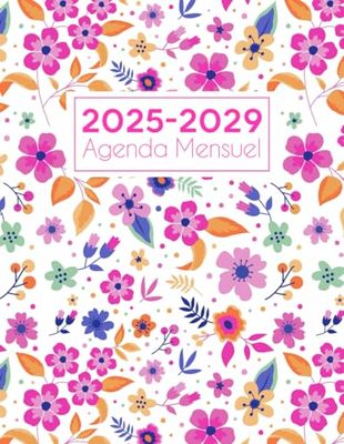 Agenda Mensuel 2025-2029: 5 ans Du 1 janvier 2025 jusqu'a le 31 Décember 2029