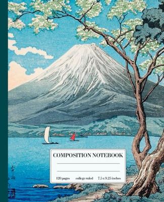 Fuji Lakeside Elegance College Ruled Notebook: Featuring 'Mount Fuji from Lake Yamanaka' by Hiroaki Takahashi | 7.5 x 9.25 Inches | 120 Pages | Ideal for Nature Lovers and Fans of Japanese Art