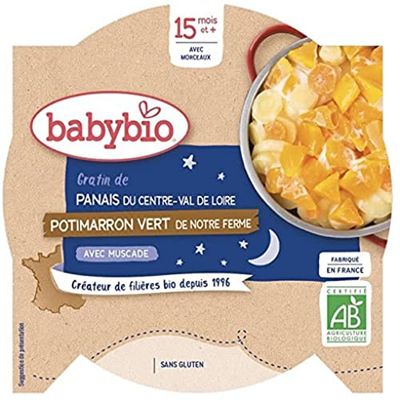 Babybio - Bonne Nuit - Assiette Gratin de Panais Potimarron du Val de Loire - 15 Mois et + , BIO - 260 g